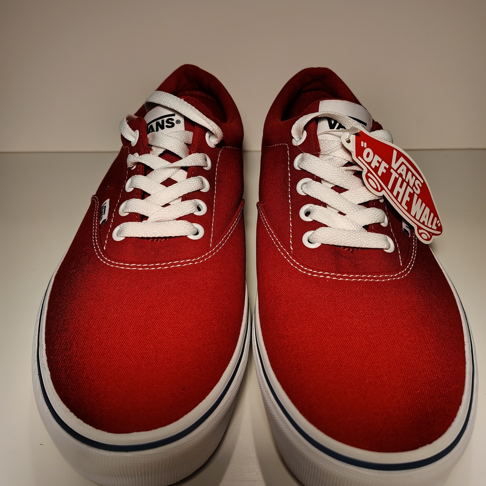 Vans Men's Red Canvas Sneakers - Picture 2 of 6